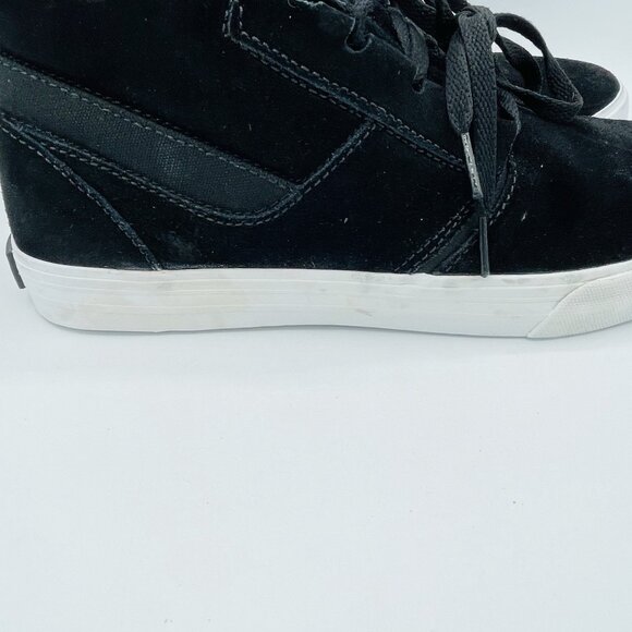 Supra Shoes Mens 10 Black & White Suede Leather MMVI Kensington Skate Sneakers - Picture 3 of 13